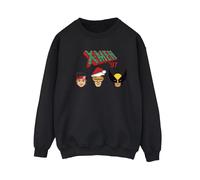 Marvel Women's Head Christmas Sweatshirt in Black | Size: XL Marvel Black XL