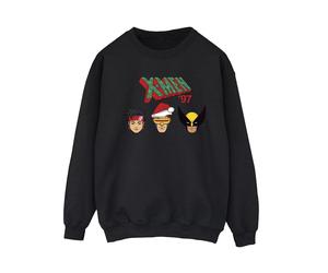 Marvel Women's Head Christmas Sweatshirt in Black | Size: XL Marvel Black XL