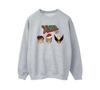 Marvel Women's Head Christmas Sweatshirt in Grey | Size: 5XL Marvel Grey 5XL
