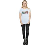 Marvel Women's Infill Character Logo Boyfriend T-Shirt in Grey | Size: Small Marvel Grey S