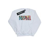 Marvel Women's Infill Logo Heather Sweatshirt in White | Size: 2XL Marvel White 2XL