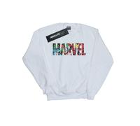 Marvel Women's Infill Logo Heather Sweatshirt in White | Size: Medium Marvel White M