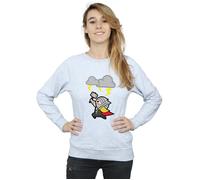 Marvel Women's Kawaii Thor God Of Thunder Sweatshirt in Grey | Size: 2XL Marvel Grey 2XL