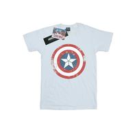 Marvel Womens/Ladies Captain America Civil War Distressed Shield Cotton Boyfriend T-Shirt - White - White - L