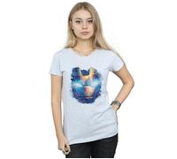 Marvel Womens/Ladies Iron Man Distressed Head Cotton T-Shirt BI3270