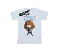 (5XL, White) Marvel Womens/Ladies Winter Soldier Bucky Toon Cotton Boyfriend T-Shirt