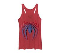 Marvel Women's Layered Spiderman Logo Shirt, Red Heather, X-Small