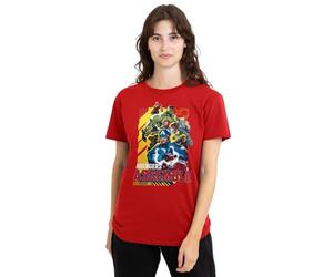 Marvel Women's Marvel Rivals Avengers Assemble Group Ladies T Shirt, Red T-Shirt