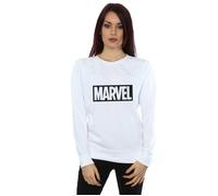 Marvel Women's Outline Logo Sweatshirt in White | Size: Large Marvel White L