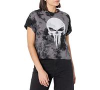 Marvel Women's Punisher T-Shirt, Black/Charcoal, X-Large