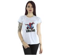 Marvel Women's Spider-Man Amazing Cotton T-Shirt in Grey | Size: Small Marvel Grey S