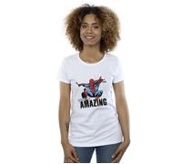 Marvel Women's Spider-Man Amazing Cotton T-Shirt in White | Size: Medium Marvel White M