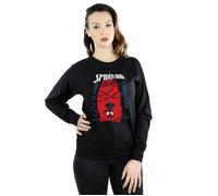 Marvel Women's Spider-Man Hanging Sketch Sweatshirt in Black | Size: Small Marvel Black S