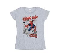Spider-Man Sketch City Cotton T-Shirt Marvel Grey XXL