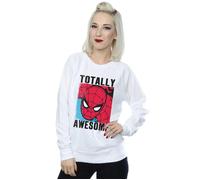 Marvel Women's Spider-Man Totally Awesome Sweatshirt in White | Size: Medium Marvel White M