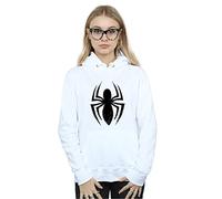 Marvel Women's Spider-Man Ultimate Spider Logo Hoodie White Small