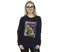 Marvel Women's Spider-Man VS Hulk Cover Sweatshirt Navy Blue Small
