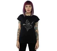 Marvel Women's Spider-Man Web Crouch T-Shirt Black Medium