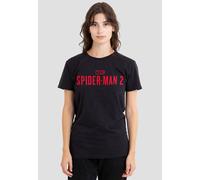 Marvel Women's SpiderMan 2 Gamerverse Red Logo T-Shirt, Black | Size: Large Marvel Black L