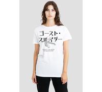 Marvel Women's Spiderman Ghost Spider Japanese Logo T-Shirt, White | Size: Medium Marvel White M