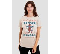 Marvel Women's Spiderman Retro Don'T Get Your Tinsel In A Tangle T-Shirt, Natural in Beige | Size: 2XL Marvel Beige 2XL