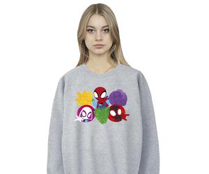 Marvel Women's Spidey & His Amazing Friends Faces Sweatshirt in Grey | Size: 3XL Marvel Grey 3XL
