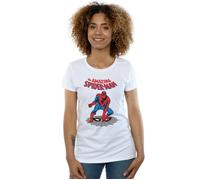 Marvel Women's The Amazing Spider-Man Cotton T-Shirt in White | Size: Medium Marvel White M