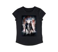 Marvel Women's The Falcon and The Winter Soldier Team Poster Rolled Sleeve T-Shirt, Black, S