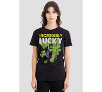 Marvel Women's The Incredible Hulk St Patrick's Day Hulk Incredibly Lucky T-Shirt, Black | Size: Large Marvel Black L