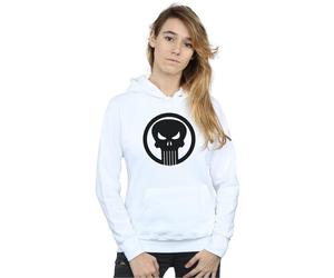 Marvel Women's The Punisher Skull Circle Hoodie in White | Size: Small Marvel White S