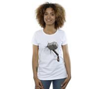 Marvel Women's Thor Hammer Crack Cotton T-Shirt in White | Size: Small Marvel White S