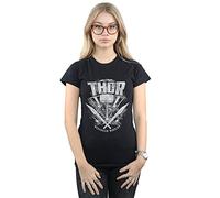 Marvel Women's Thor Ragnarok Hammer Logo T-Shirt Black X-Large