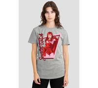 Marvel Women's Universe Scarlet Witch Classic Pose T-Shirt, Athletic Heather in Light Grey | Size: 2XL Marvel Light Grey 2XL