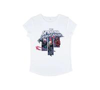 Marvel Women's Venom Banners Rolled Sleeve T-Shirt, White, Large