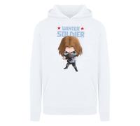 Marvel Women's Winter Soldier Bucky Toon Hoodie in White | Size: Medium Marvel White M