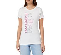 Marvel Women's Woiamgmts001 T-Shirt, White, S