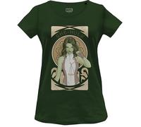 Marvel Women's Womarcots023 T-Shirt, Bottle Green, S