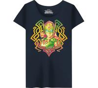 Marvel Women's Wotlatmts002 T-Shirt, Navy Blue, M