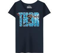 Marvel Women's Wotlatmts006 T-Shirt, Navy Blue, L