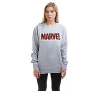 Marvel Ladies Marvel Logo Zebra Crew Sweat Grey Marl S -XL
