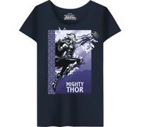 Marvel WOTLATMTS009 Women's T-Shirt, Navy, S, Navy Blue, S