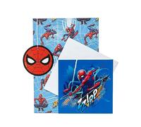 Marvel Wrap, Card and Tag Pack - Spider-Man Packaged Wrap - Spider-Man Greeting Card - Marvel Gifting Bundle - Spider-Man Gifting Bundle