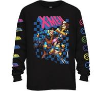 Marvel X-Men 90's Group Shattershot Adult Long Sleeve T Shirt, Black, XL