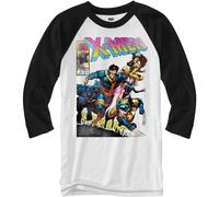 Marvel X-Men 90's Heroes Glow Cover Raglan Style 3/4 Length Sleeve Adult Graphic