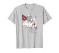 Marvel X-Men Emma Frost Moto-Stripe Fadeout T-Shirt, Men, Silver Grey, 3X-Large