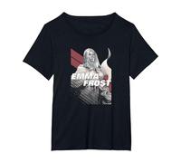 Marvel X-Men Emma Frost Moto-Stripe Fadeout T-Shirt, Women's Plus, Black, 2X