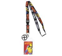 Marvel X-Men Wolverine Character Design Reversible Lanyard ID Badge Holder with Rubber Charm and Lobster Clasp