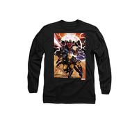 Marvel Xmen Team Attack Long Sleeve T-Shirt, Black Black XL