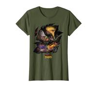 Marvel Zombies Group Shot Zombies Ripping Through T-Shirt, Women, Olive Green, Large