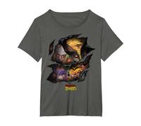 Marvel Zombies Group Shot Zombies Ripping Through T-Shirt, Women's Plus, Asphalt Grey, 1X